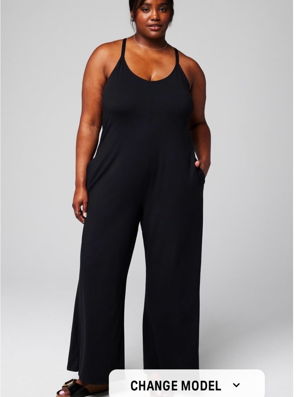 Fabletics Cloud Jersey Wide Leg Onesie Black NWOT